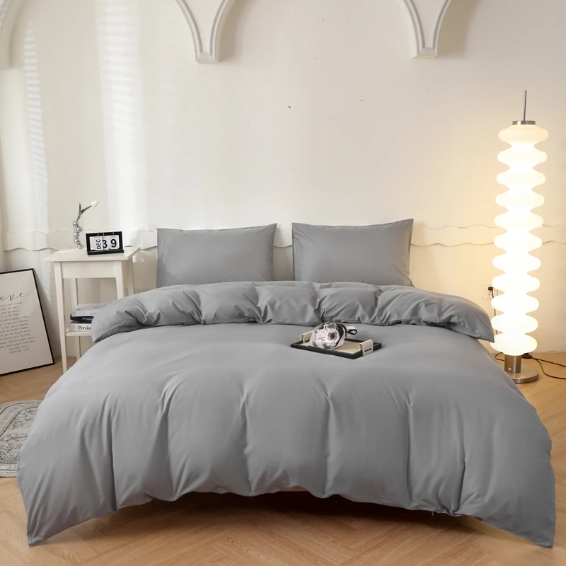 Solid Color 100% Washed Cotton Japanese Minimalist Duvet Cover