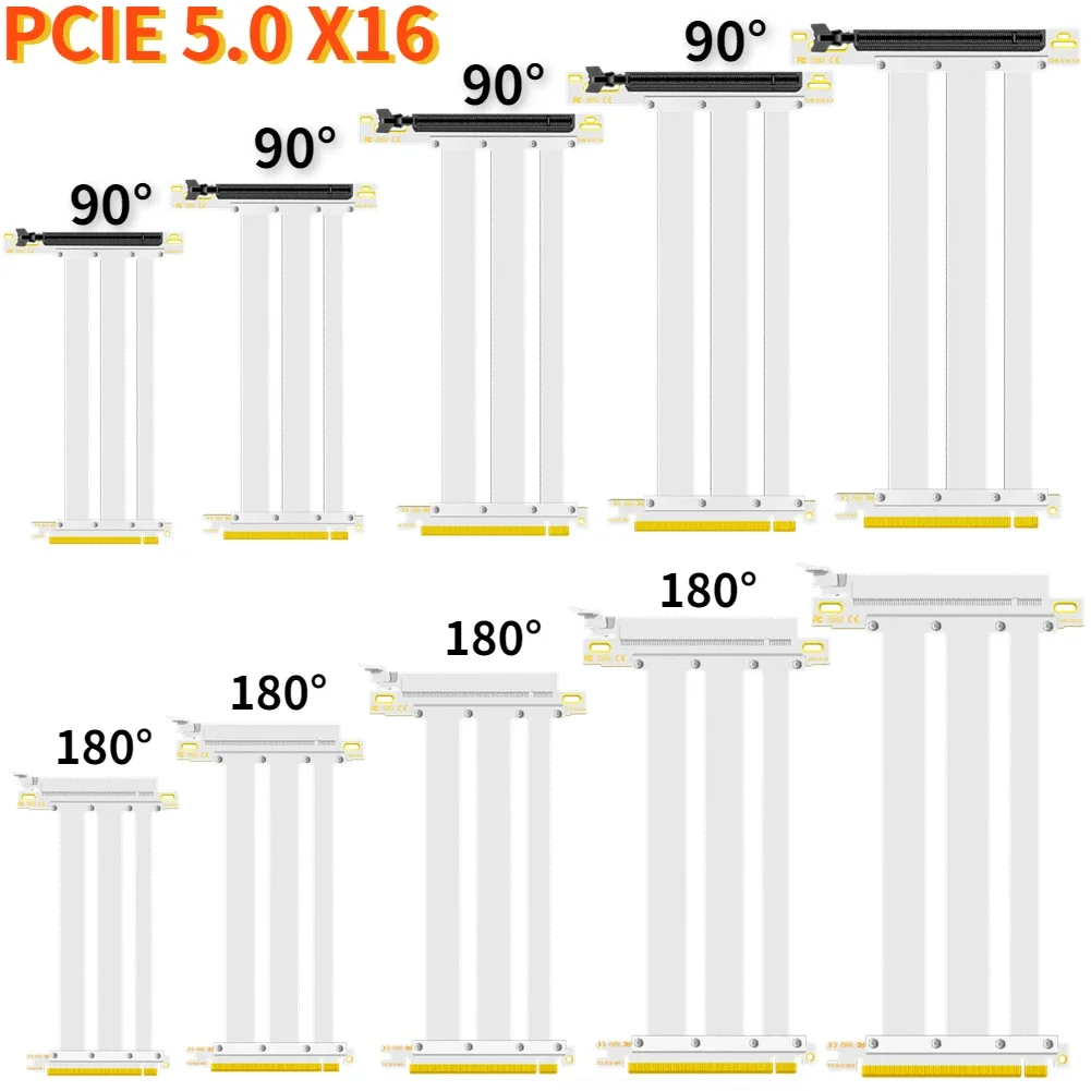 Pci-E 5.0 X16 Riser Cable [Rtx 4090 Rx6900Xt Schede Grafiche Di Fascia Alta] Schermato Verticale Atx Gaming Pci Express Gen5 Gpu Extender