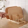 Kitchen Drain Rack Locker Bamboo Wooden Plate Dish Plates/Cutting Boards/Plates/Cups Home Convenience Portable Small Tools 3
