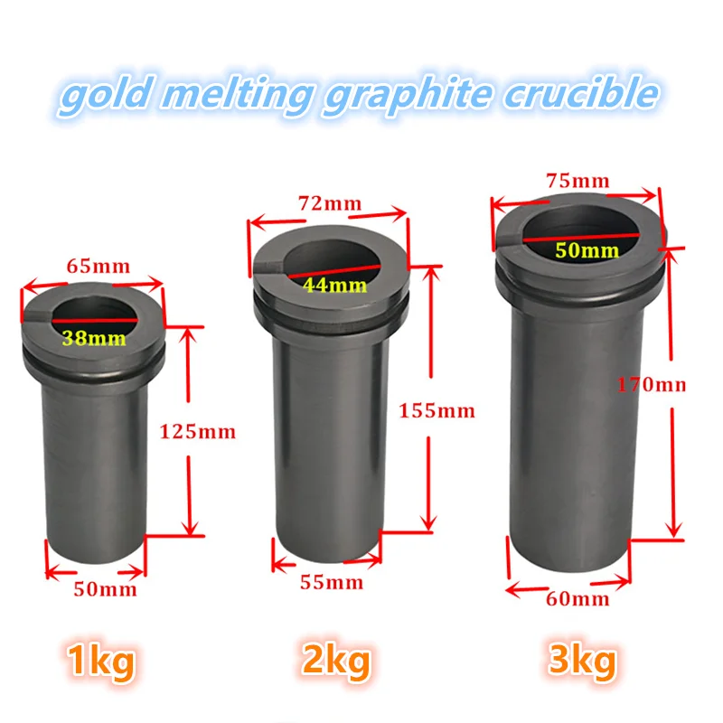 8 Size Graphite Furnace Crucible Casting Melting Tool Gold Silver Copper 