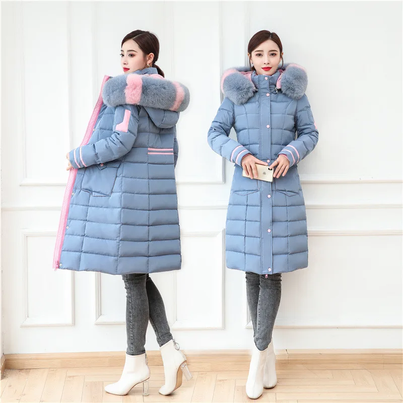 

Women Down Coats for Winter 2022 Doudoune Femme Puffer Down Jacket Clothes Long Parkas Warm Female Overcoats Hooded Black Blue