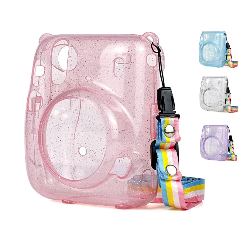 For Instax Mini 11 Crystal Transparent Protective Case Cover Bag for Fuji Fujifilm Instant Camera Bag Instax Mini 11 Accessories