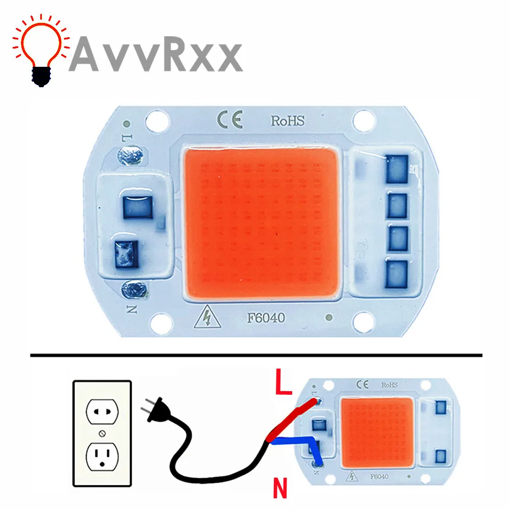 Avvrxx Cob Led Grow Light Lamp Chip Spettro Completo 20W 30W 50W 380-780Nm Phyto Lamp Per Pianta Da Interno Piantina Fiore Fitolampy