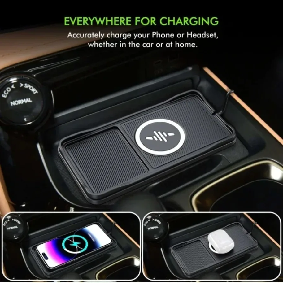 VIKEFON Car Wireless Charger Pad Base USB Cable for iPhone 17-12 Pro Max Samsung Xiaomi Airpods Pro 2 LG Fast Charging Station