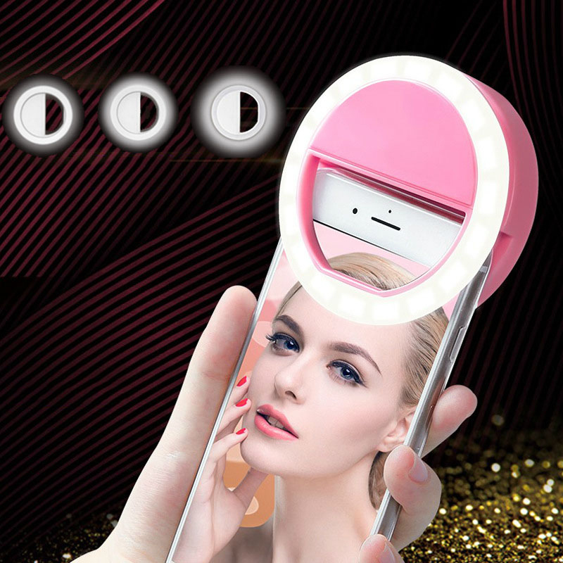 Universal LED Selfie Lamp Mobile Phone Lens Portable Flash Ring 36 LEDS Luminous Ring Clip Light For All Phone For iPhone Huawei