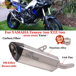 Slip On For Yamaha Tenere700 Tenere 700 T7 XTZ700 2019 - 2023 Motorcycle Exhaust Escape Middle Link Pipe Titanium Alloy Muffler