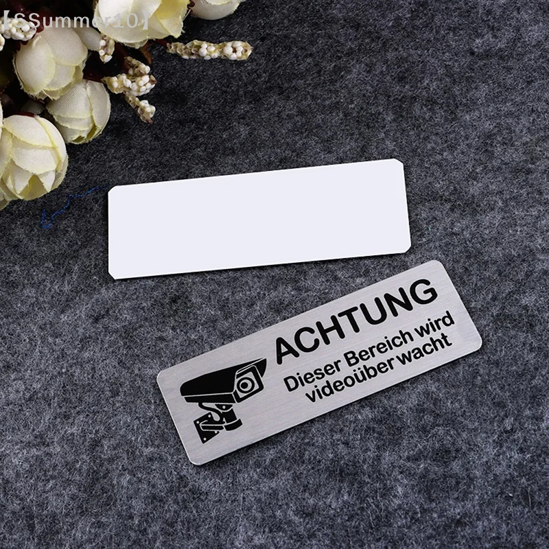 【SSummer10】1pcs Aluminum Watch Video Surveillance Warning Sign Private Camera Surveillancewith Sticker With Tape【SS】 - 6