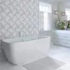 Whirlpool Bathtub with Hydraulic Massage Vortex Jet and Adjustable Bubble Injection System, Handheld Shower, Center Drainage 1