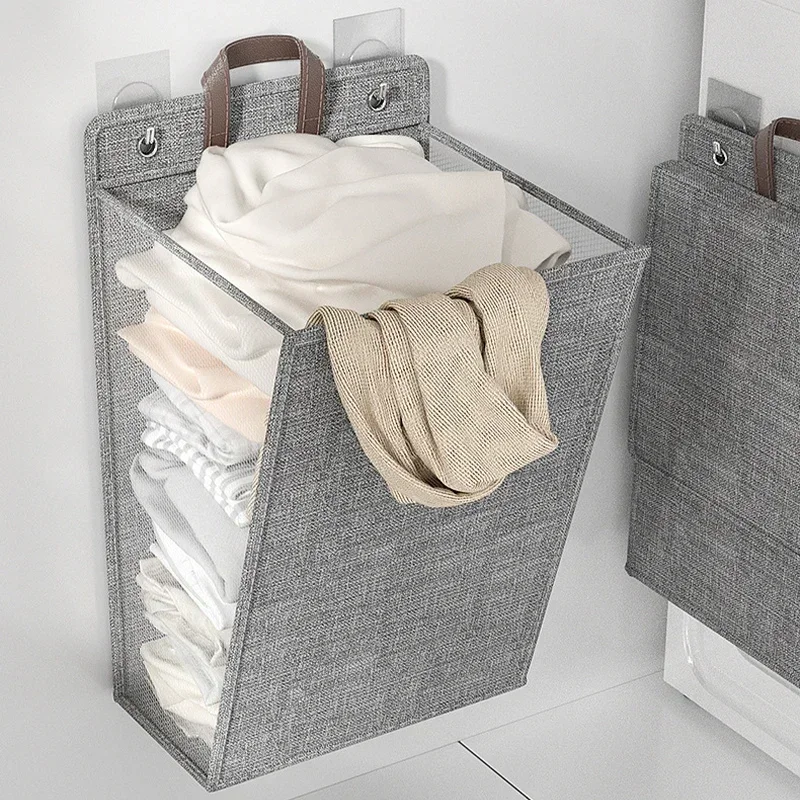 

Storage Bag for Bathroom Bedroom Large Capacity Hanging Laundry Basket Hamper Space-saving Folding Waterproof Clothes Dolls
