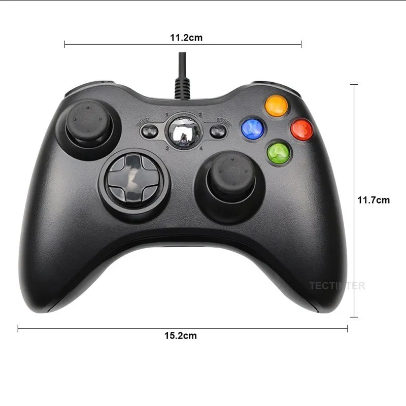 Mando con cable USB para jugar a juegos, mando cableado con vibración,  joystick, para PC, Windows 7/8/10, no para Xbox 360