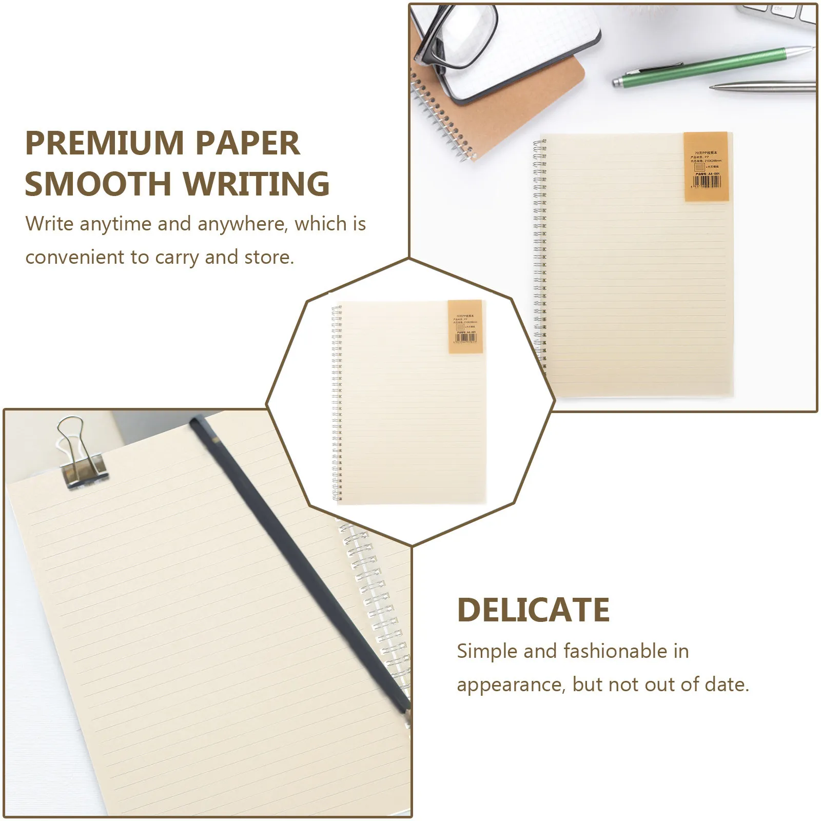 1Pcs 심플하면서도 세련된 코일 노트패드 휴대용 컴팩트 디자인 언제든지 어디서나 글쓰기에 적합 학생 사무직 직원