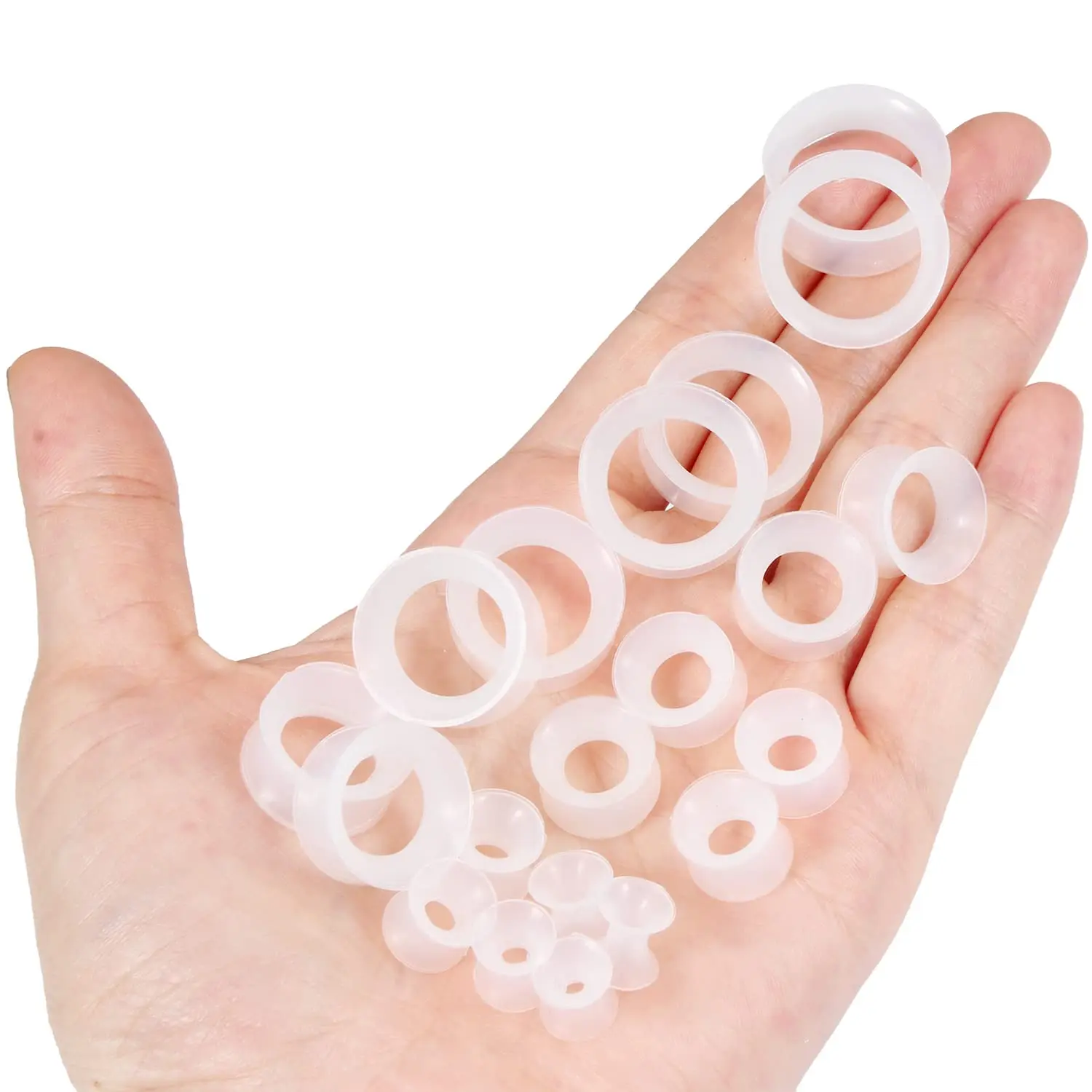 1 Pair 4-20mm Ultra Thin Silicone Flexible Flesh Tunnel Expander Stretching Gauge Earlets Plug Set Gauges Kit 3