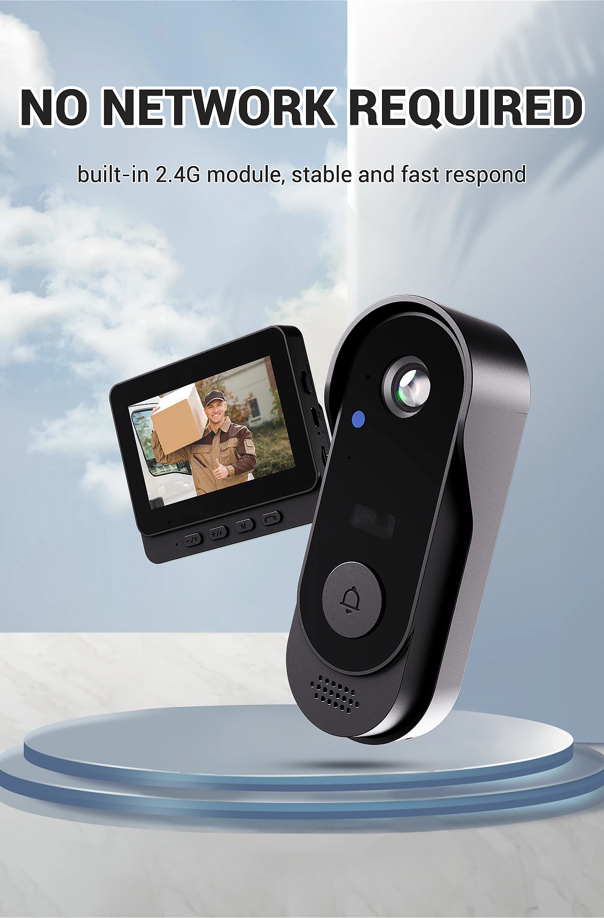 💥 Smart HD WiFi Doorbell Camera – 4.3" Screen, Night Vision & 365-Day Standby for Total Home Security 🔒🏠✨ – Now 50% OFF - BUY 2 FREE SHIPPING 🔥