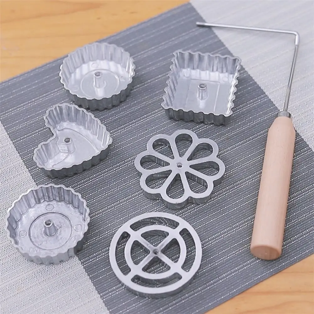 Aluminum Swedish Rosette Iron Maker Waffle Timbale Molds Funnel Cake Ring Maker Cookie Bake Mold Bunuelos Mold With Handle