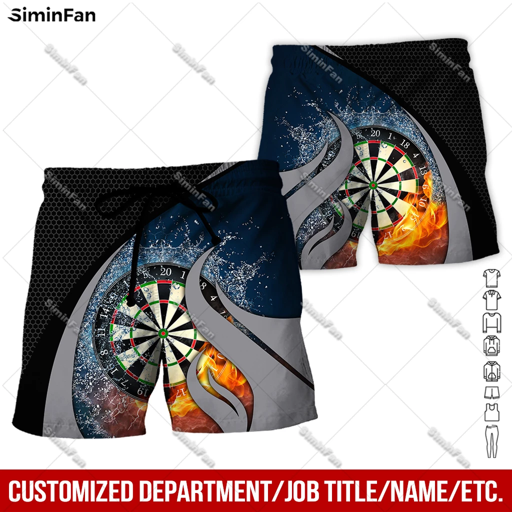 

Custom Text Ice Fire Dartsboard Colorful Mens Board Shorts 3D Full Printed Male Summer Hawaii Short Trouser Casual Beach Pant