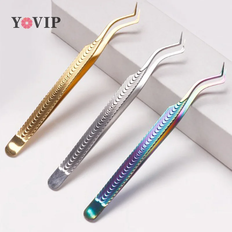 

1Pc False Eyelash Tweezers Set For Fake Fan Lashes Extensions Planting Eyebrow Clip Eyelashes Tongs Makeup Nail Tool