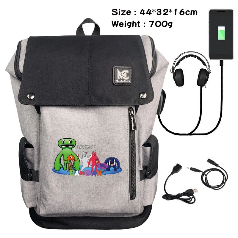 

Banban Garden Surrounding Students Backpack USB Charging Printing Men and Women Leisure Computer Bag Travel Bag Bucket Bag