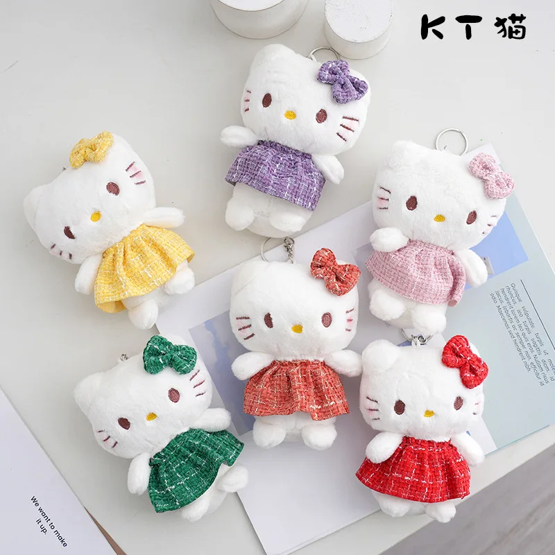 

Sanrio Hello Kitty Plush Doll Pendant Kawaii Cute Cartoon Bags Backpack Accessories Plush Keyholder Keychain Toys Girls Gifts
