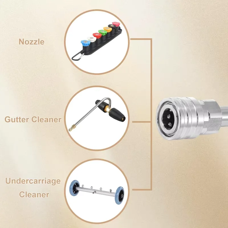 Pressure Washer Extension Wand Stainless Steel Body and Fitting with 1/4 Quick Connect 17 Inch Power Washer Lance 4