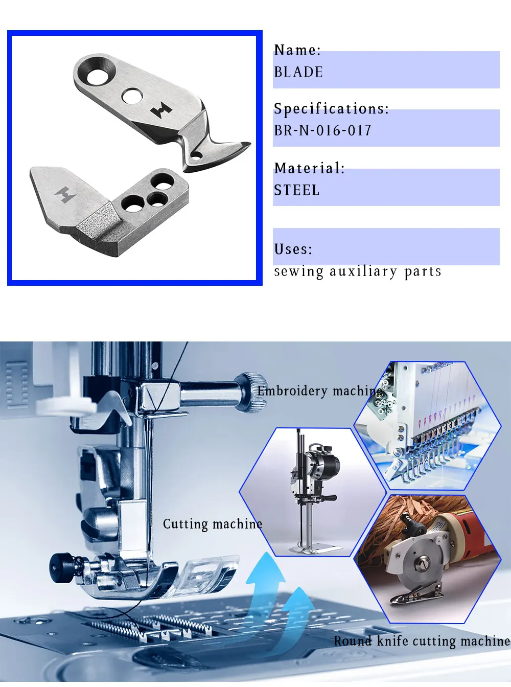 SWF Fixed Moving Knife AC0516000000 AC0517000000 For TAJIMA Universal Embroidery Machine