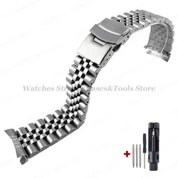 Luxury Solid Stainless Steel Men's Watch Band Straps - 18mm (Silver - for Jubilee)