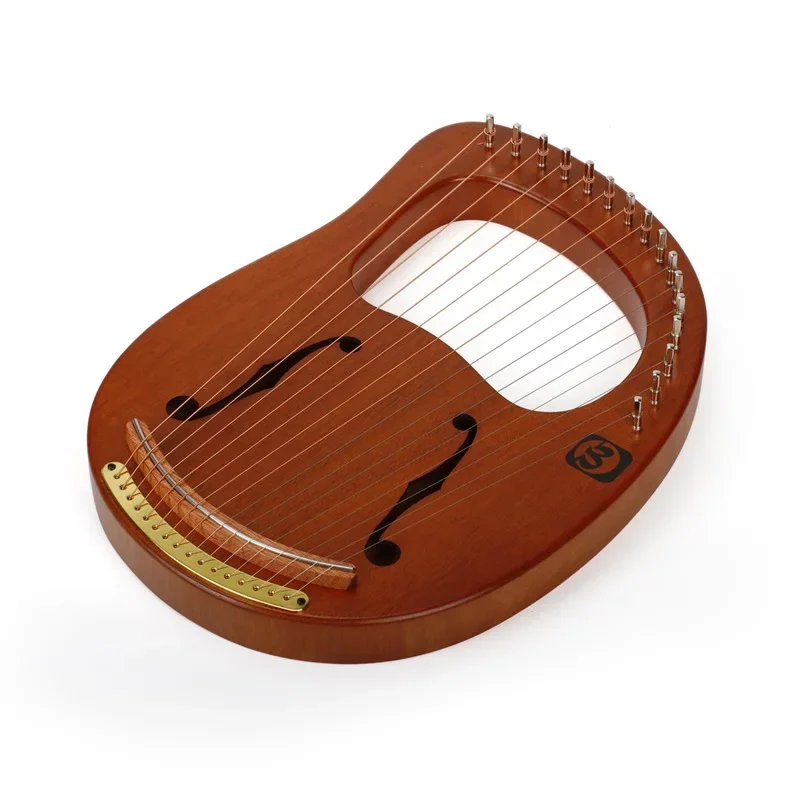 Single Board 16-String Wooden Lyre Harp Metal Strings Portable Solid Wood Stringed Instruments For Beginners Music Lovers