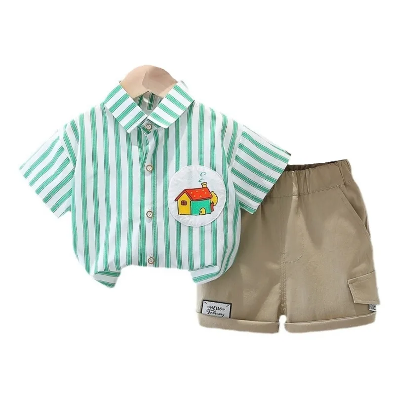 

New Summer Fashion Baby Boys Clothes Suit Children Shirt Shorts 2Pcs/Sets Infant Clothing Toddler Casual Costume Kids Tracksuits