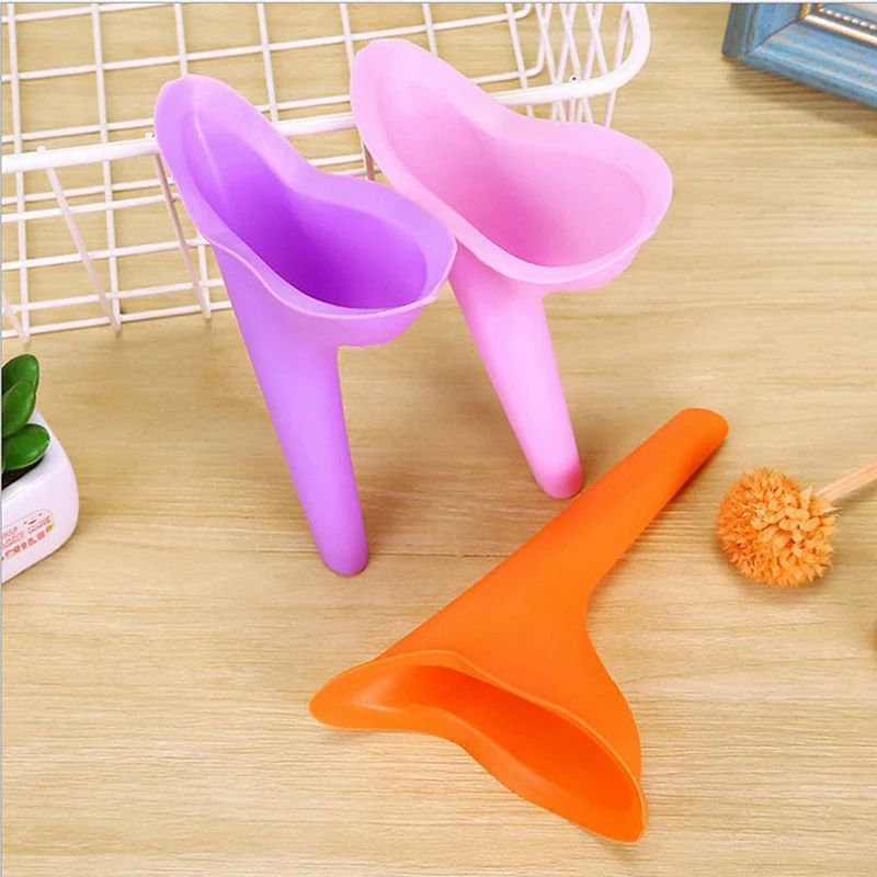 Portable pee funnel 2pcs Portable Woman Elegance Travel Female Toilet Can Wee Urinal Urine Director Funnel Tube Silicone Urination Device Stand Up