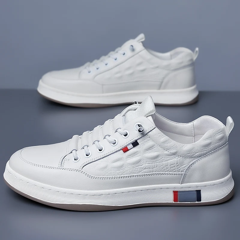 Herren Leder Sneaker, Vulkanisierte Freizeitschuhe Zum Laufen_voghion.com