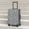 Black White Leopard Print Suitcase Cover Animale Snow Cheetah Fun Business Protection Luggage Case Vacation 1