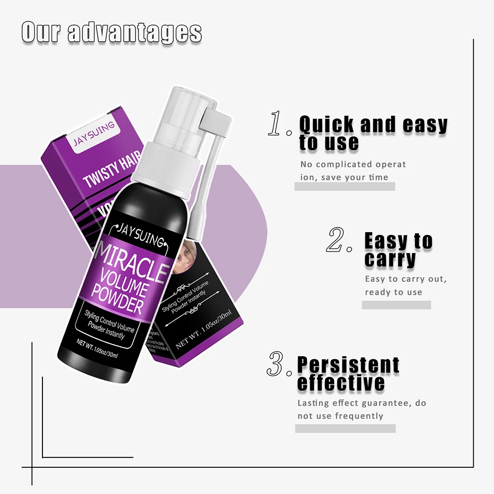 Fluffy Hair Volumizing Liquid Spray Non Greasy Fluffy Hair Liquid Powder Non-sticky Long-lasting Modeling Hairdressing 30ML spray bottle hair styling spray