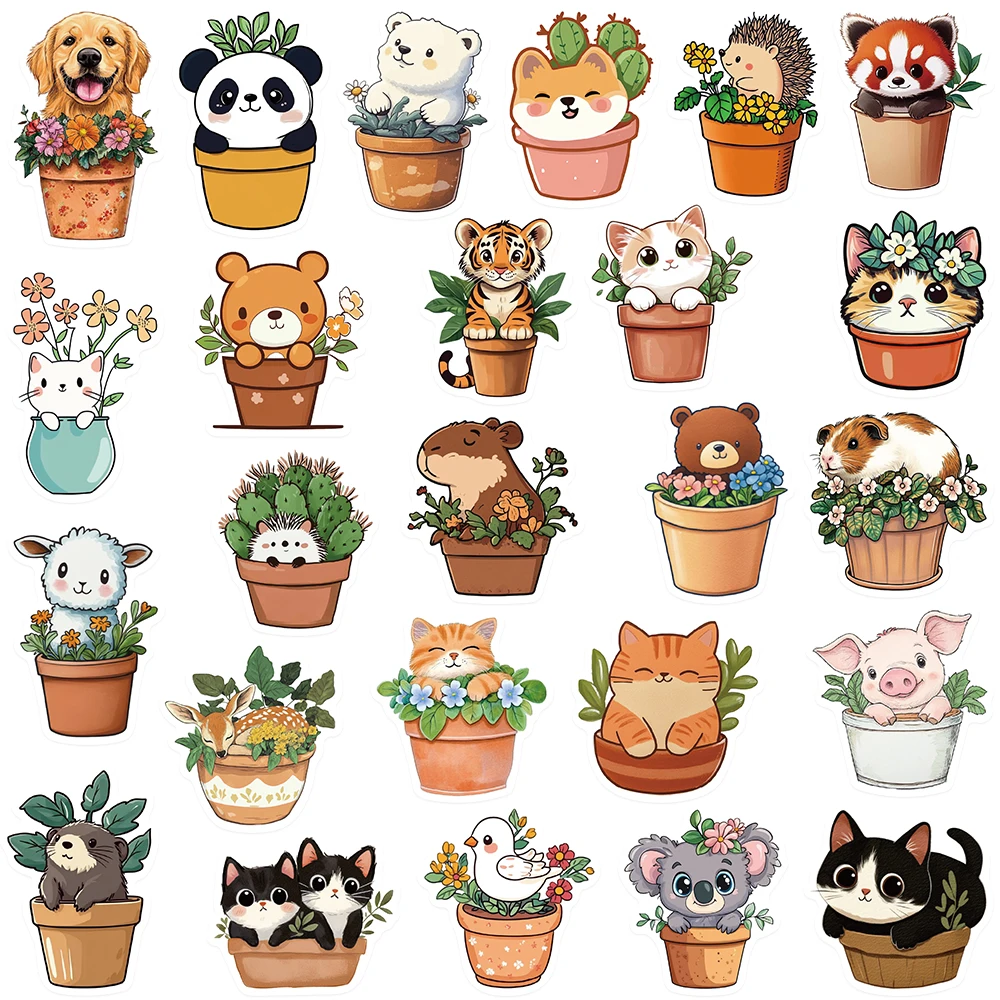 Cartoon Stickers Decorative 50pcs For Phone Scrapbook Luggage Guitar DIY Aesthetic Stickers Creative Gifts