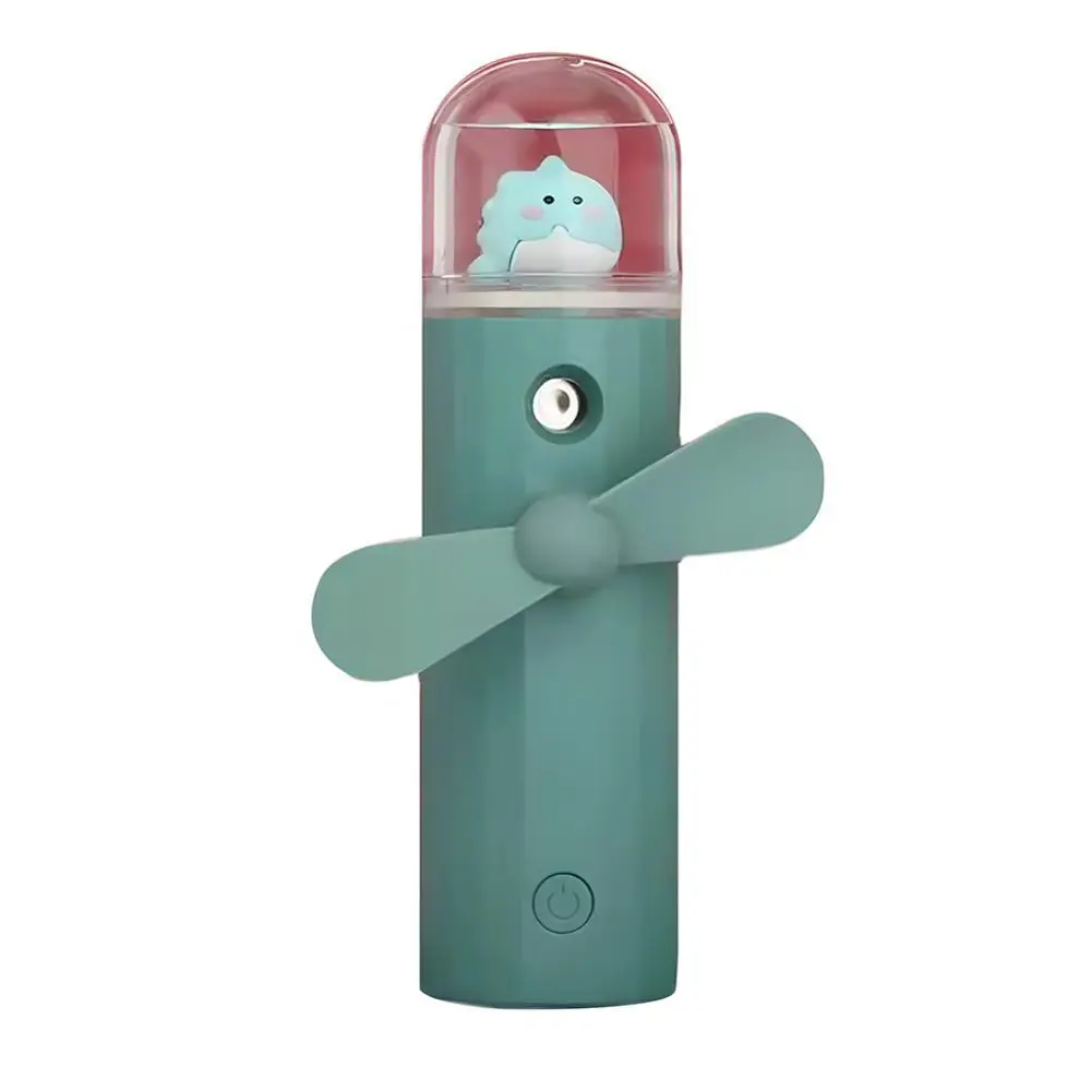 Description Picture 2 of item2 In 1 Portable Fan Humidifier USB Rechargeable Handheld Fan Water Spray Mist Fan Face Steamer Air Conditioner Cooling Fan