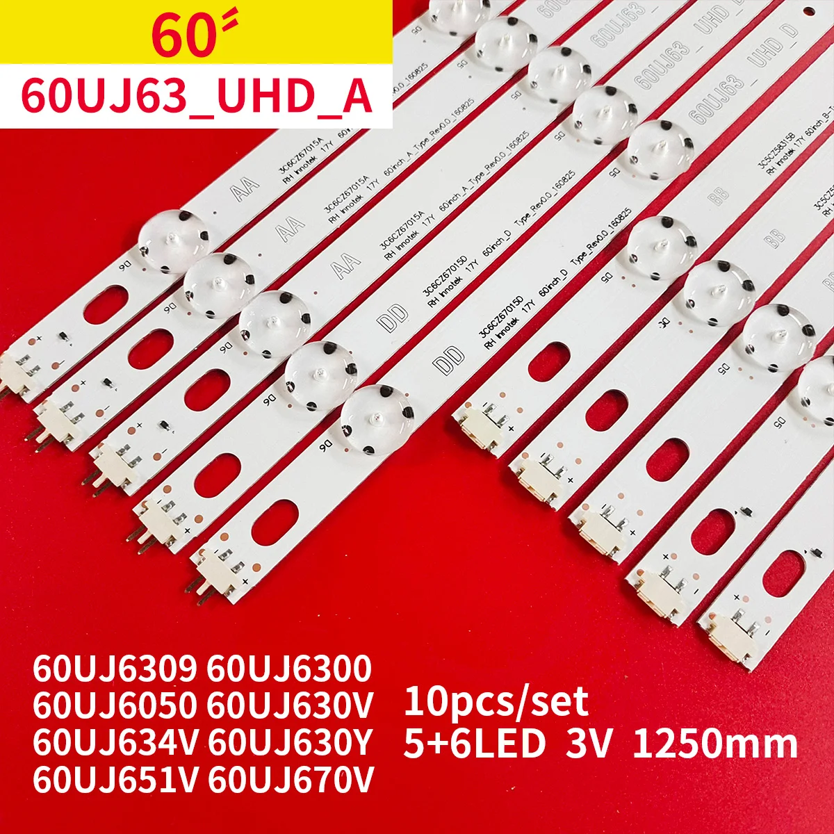 Светодиодная лента для подсветки 60UJ6309 60UJ6300 60UJ6050 Innotek 17Y 60 дюймов _ A 60uj63 _ UHD A B C D EAV63673006, 30 шт./3 комплекта