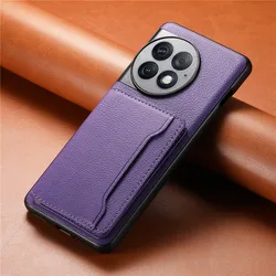EUCAGR Luxury Business PU Leather Phone Holder Shell Cover for Oneplus Ace 3Pro (PURPLE)