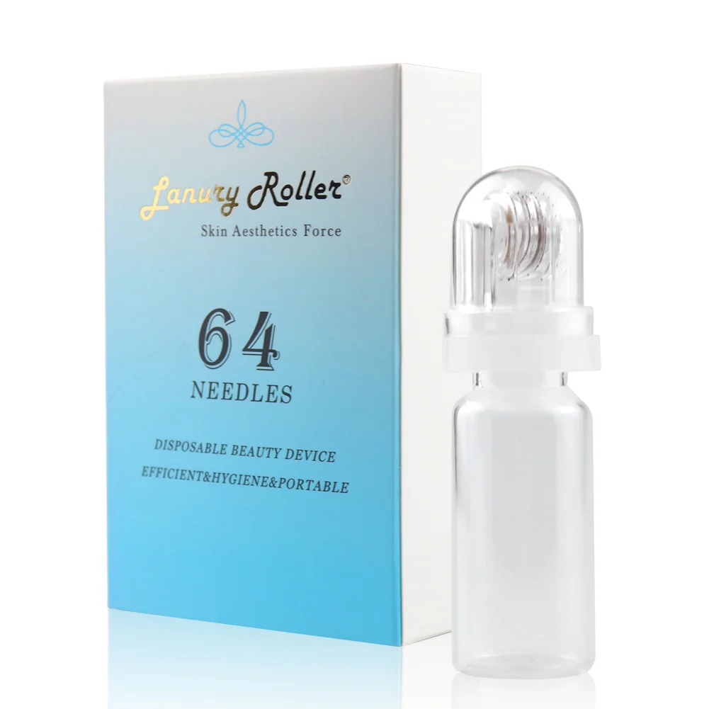 64pin Hydra Derma Roller Titanium Microneedle Dermaroller Hydrating Skin Rejuvenation Anti Wrinkle for Serum Roller No Liquid