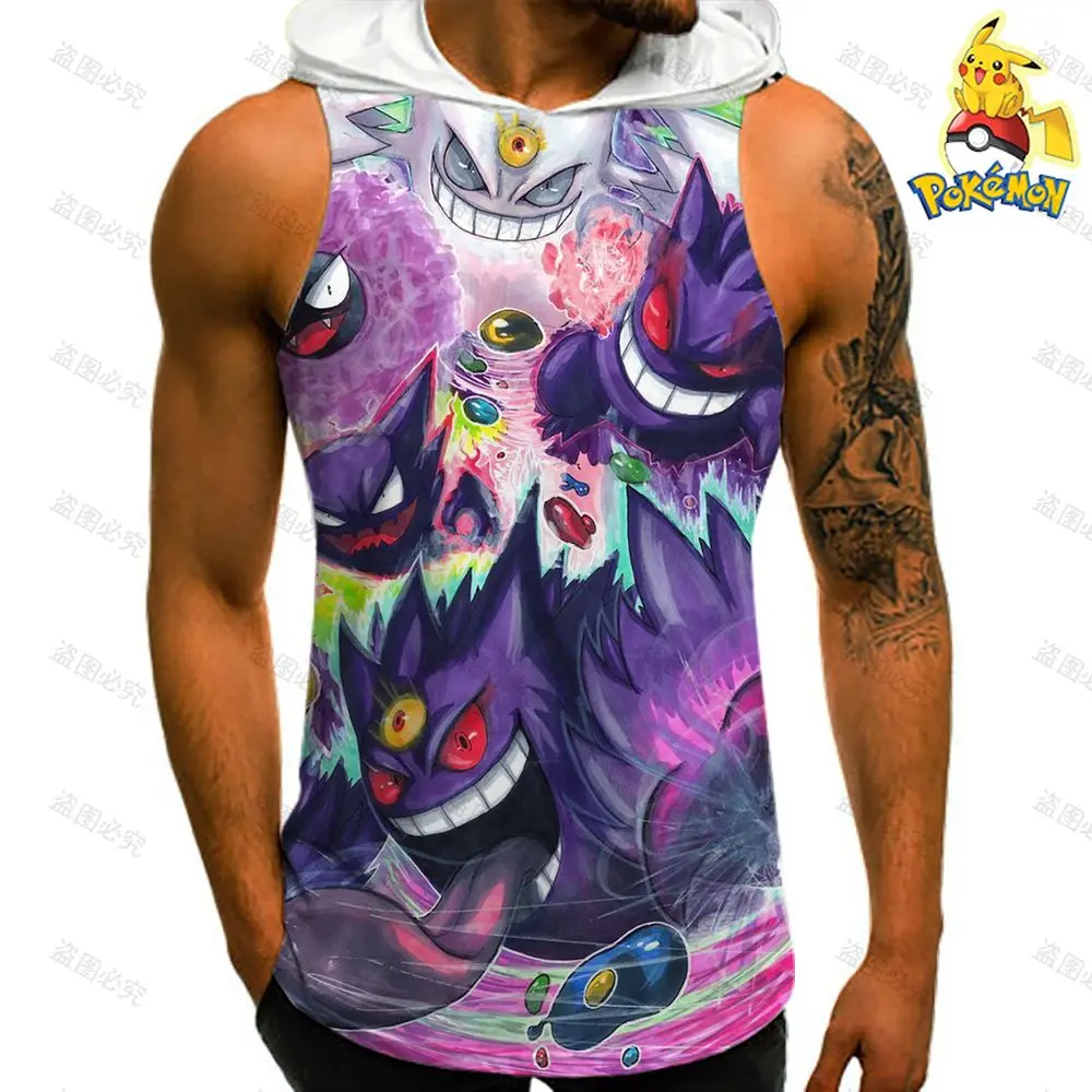 

Men's Hoody Tank Tops Pokemon Pikachu Fitness Wear Anime Streetwear New 2023 Cartoon Hip Hop 3D Print European Size Harajuku