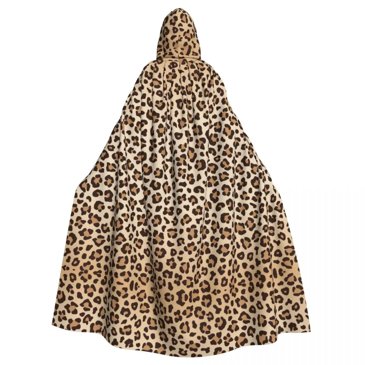 

Unisex Adult Leopard Texture Cloak with Hood Long Witch Costume Cosplay