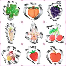 

Fruit Cookie Cutter Mould Stainless Steel Banana Strawberry Apple Biscuit Mold Fondant Cake Rice Ball Mould Baking Kitchen Tools