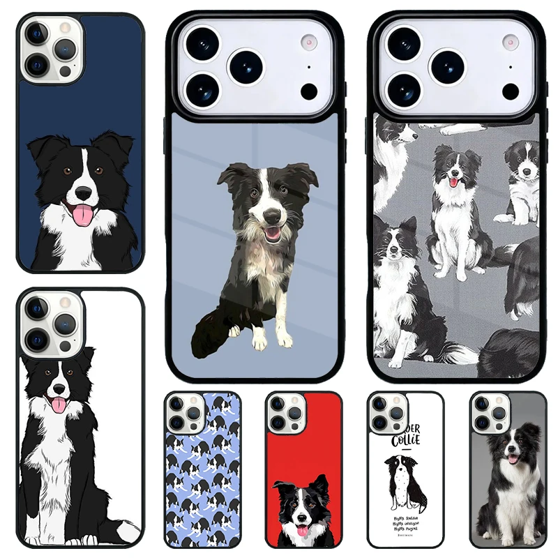 카툰 보더콜리 소프트 폰 케이스 (아이폰 17 에어 16 15 11 12 14 13 프로 ..