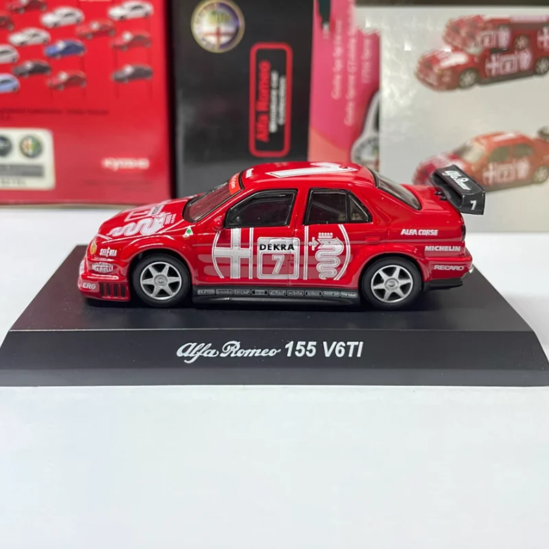 KYOSHO 1:64 스케일 알파 155 V6 Ti No.7 레이싱카 시뮬레이션 합금 모델 차량 선물 장식 수집 장난감 정적 디스플레이