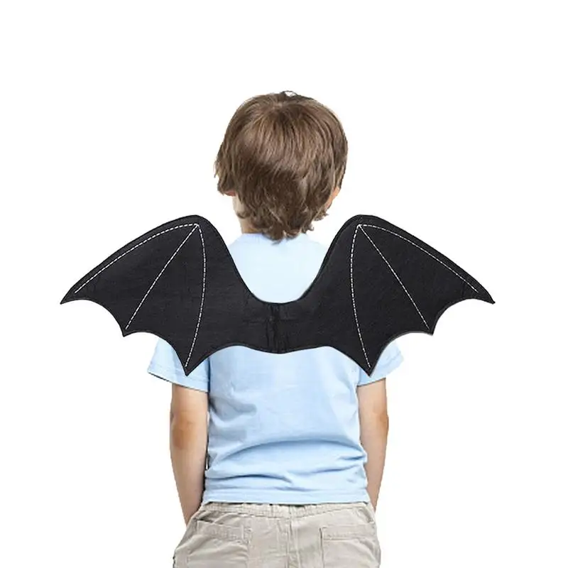 Black Bat Wings For Kids Wearable Bat Wing Costume Novelty Halloween Dress Up Props Parent-Child Bat Wing Set Halloween 24 48pcs halloween bat 3d black bat wall sticker pvc bat stickers halloween party bar scary decoration props wall sticker