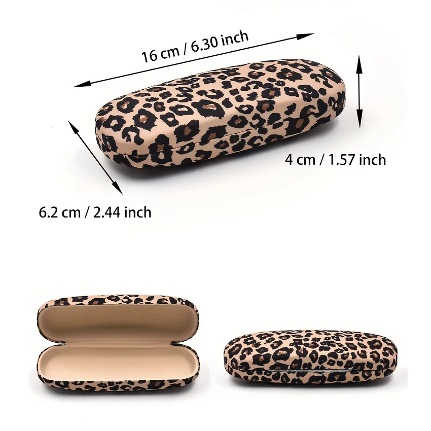 Leopard Print Fashion Eyeglass Case - Stylish and Protective Sunglasses Holder
