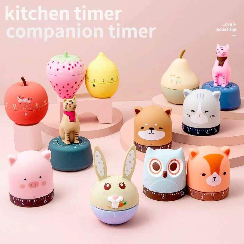 

Time Management Timer Kitchen Timer Manual Craft Mechanical Winding 60 Minute Timer 360 Degree Rotation Cooking Time Timer (Pig)