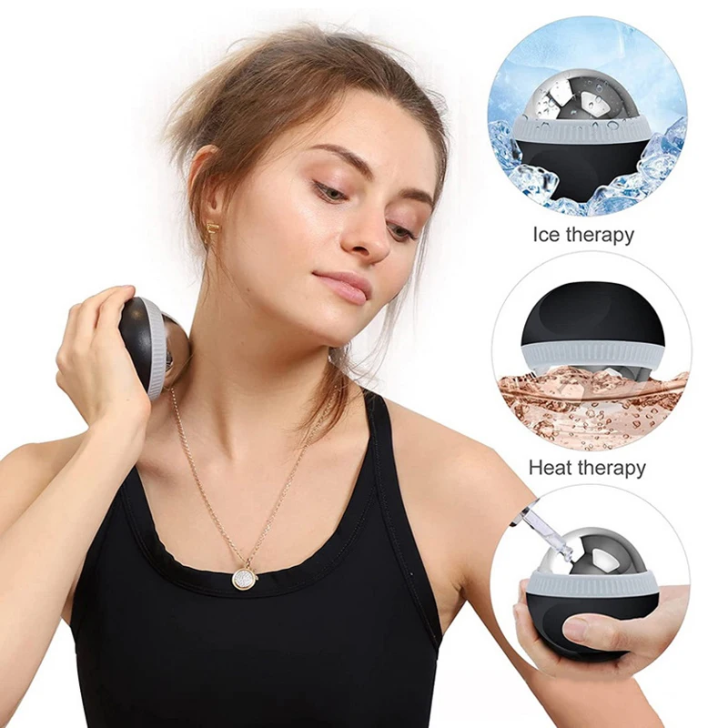 60mm Hand Held Stainless Steel Ice Massage Ball Cold Compress Low Temperature Therapy Ball Fitness Release Ball