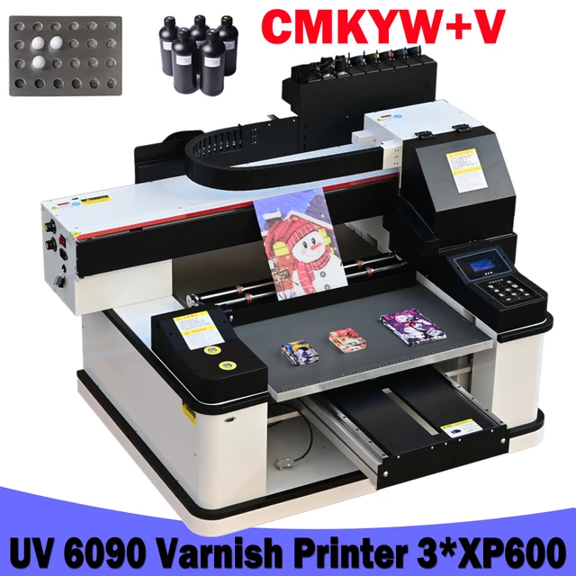 A3 Uv Printer Large 6090 Uv Flatbed Printer For Phone Case Leather Wood  Acrylic Uv Printing Machine With 3pcs Xp600 Printer Head - Printers -  AliExpress