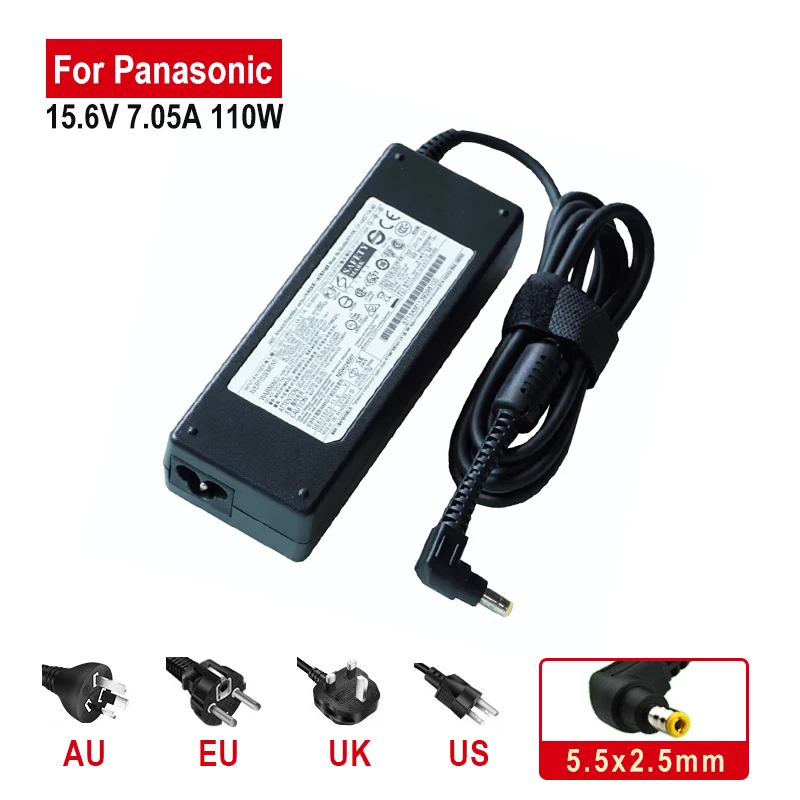 Adaptador de Alimentação ca para Panasonic Toughbook Super Touch Laptop Carregador Especial 15.6v 7.05a 110w 5.5×2.5 mm ac Cf31 Cf52 Cf-53