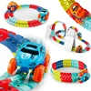 Diy Electric Track Car Toy Set For Kids - Anti-Gravity Small Train With Roller Coaster Stem Play Vehicle Model Gift