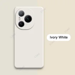 Luxury Dual Layer Cellphone Case with Lens Protection - Fashionable Soft Square Liquid Silicone Armor for Honor Power (Ivory White)