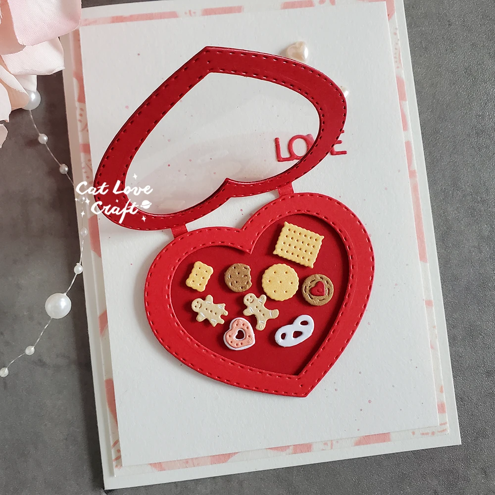 Catlove Love box with cookies Metal Cutting Dies Scrapbooking Mold Stencil Die Cuts Card Making DIY Craft Embossing New Dies